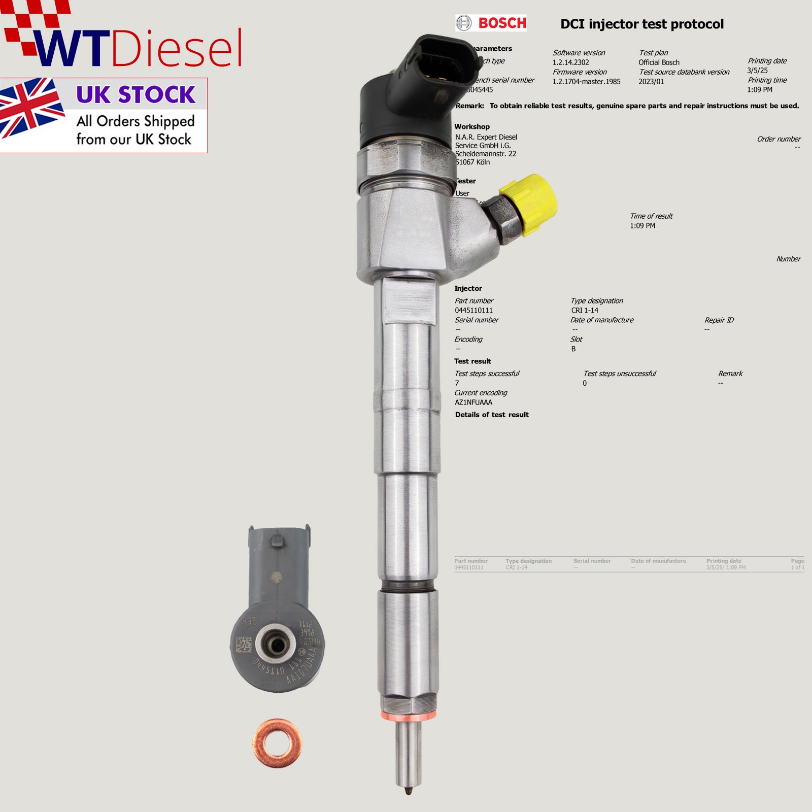 Alfa Romeo Fiat Lancia Injector | 1.9 JTD | Bosch 0445110111 55192534