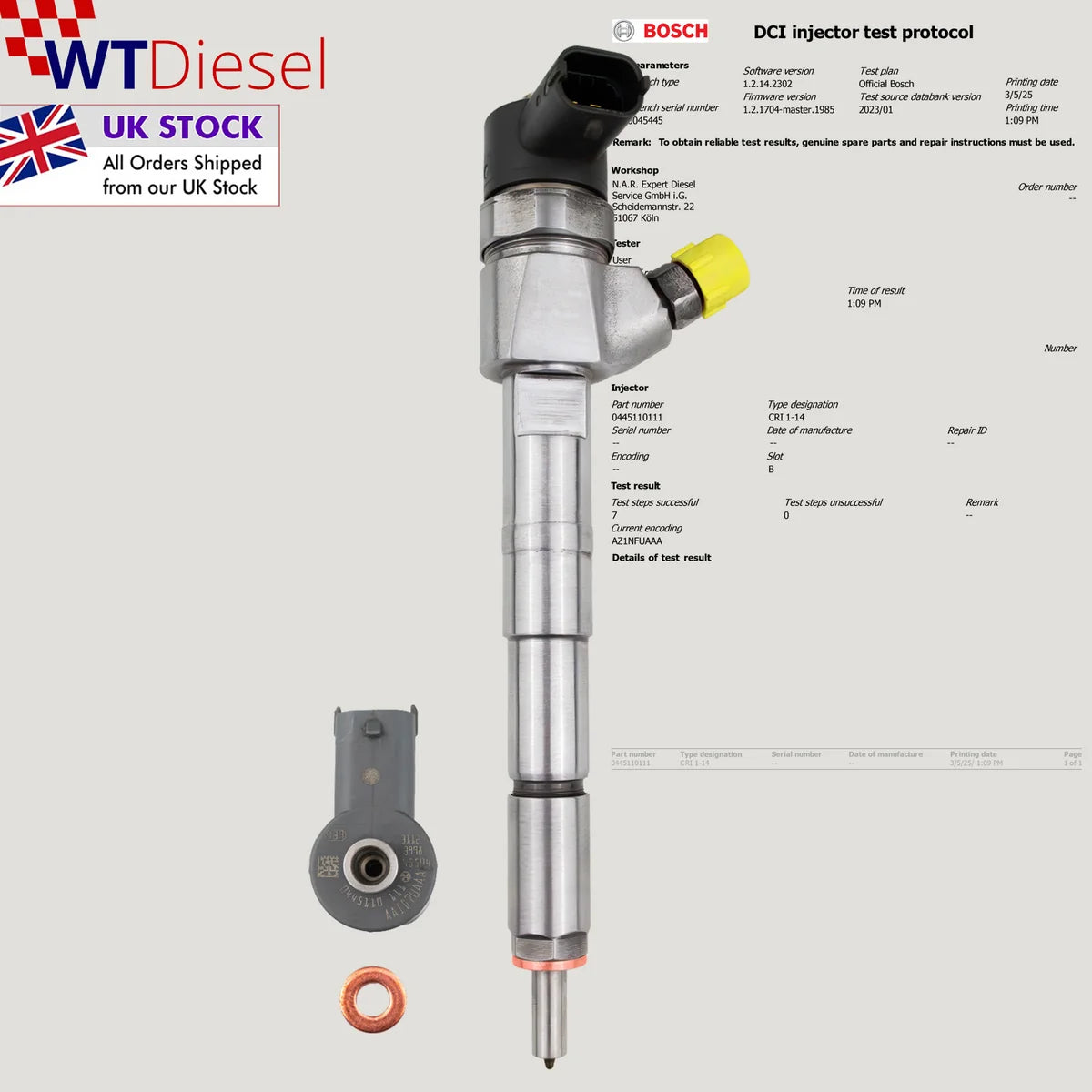 X4 Lancia Thesis Diesel Fuel Injector |2.4 JTD| Bosch 0445110111 73503097