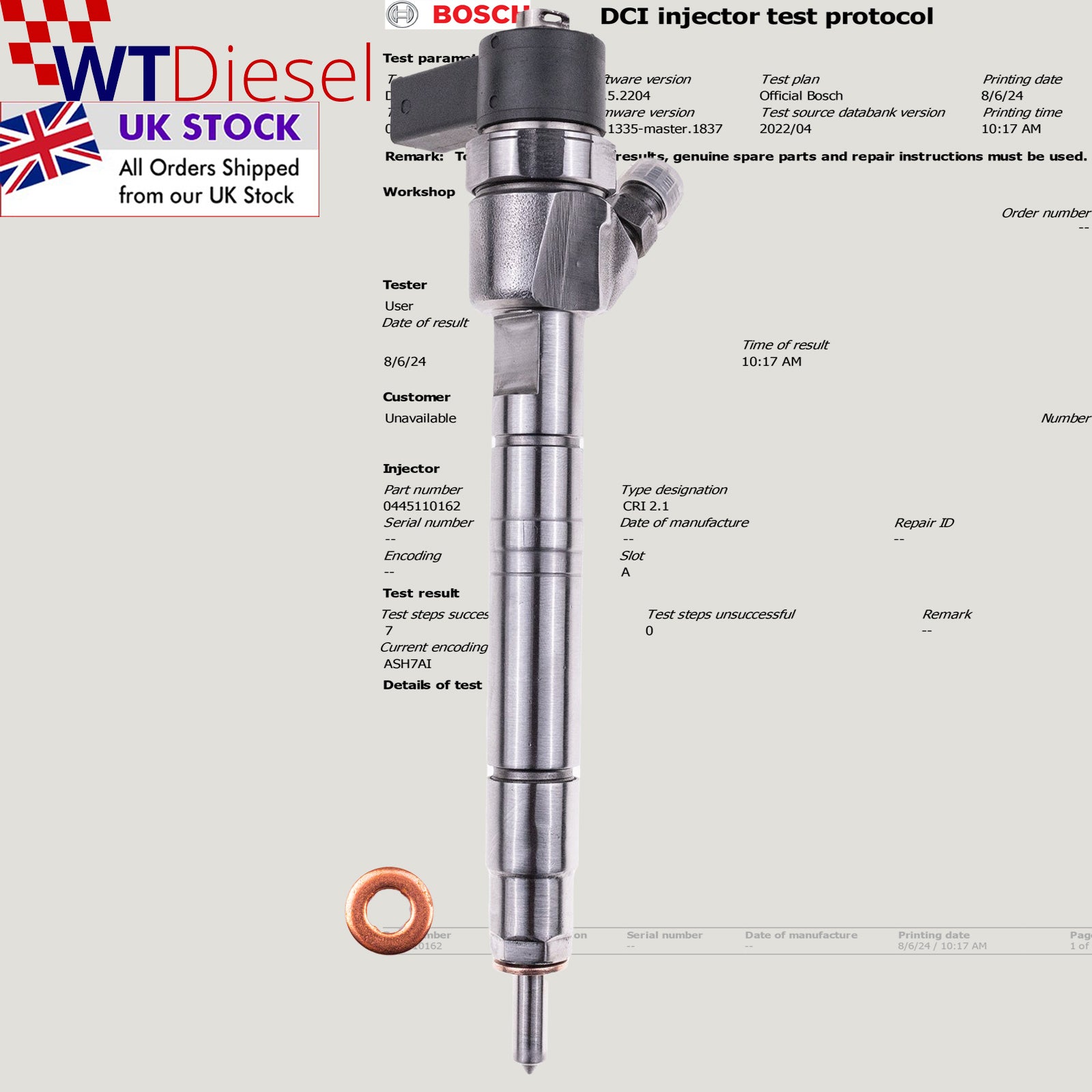 Mercedes-Benz Sprinter Injector | Bosch 0445110162 A6470700187