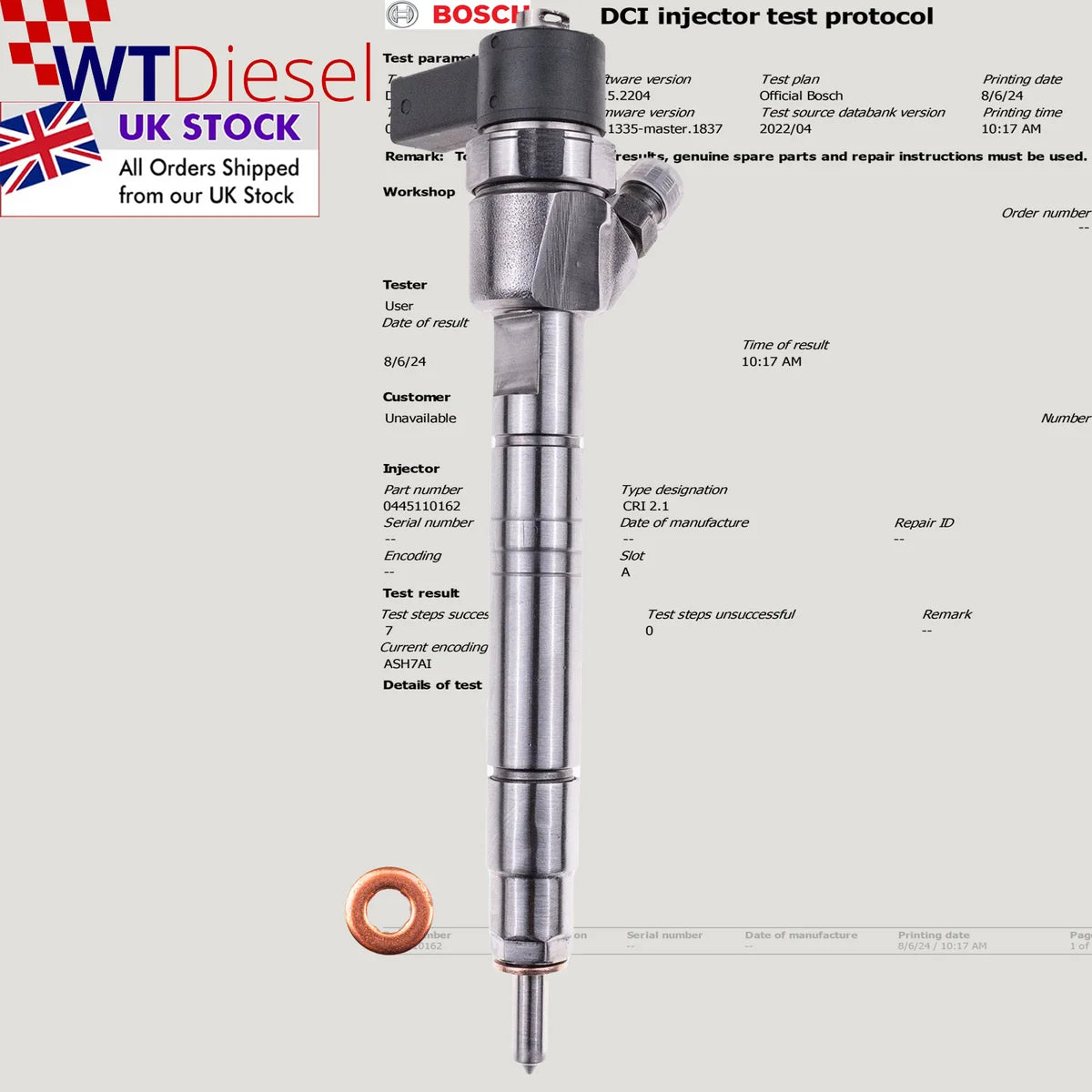 X4 Mercedes-Benz Sprinter Diesel Injector | 316 CDI| 0445110162