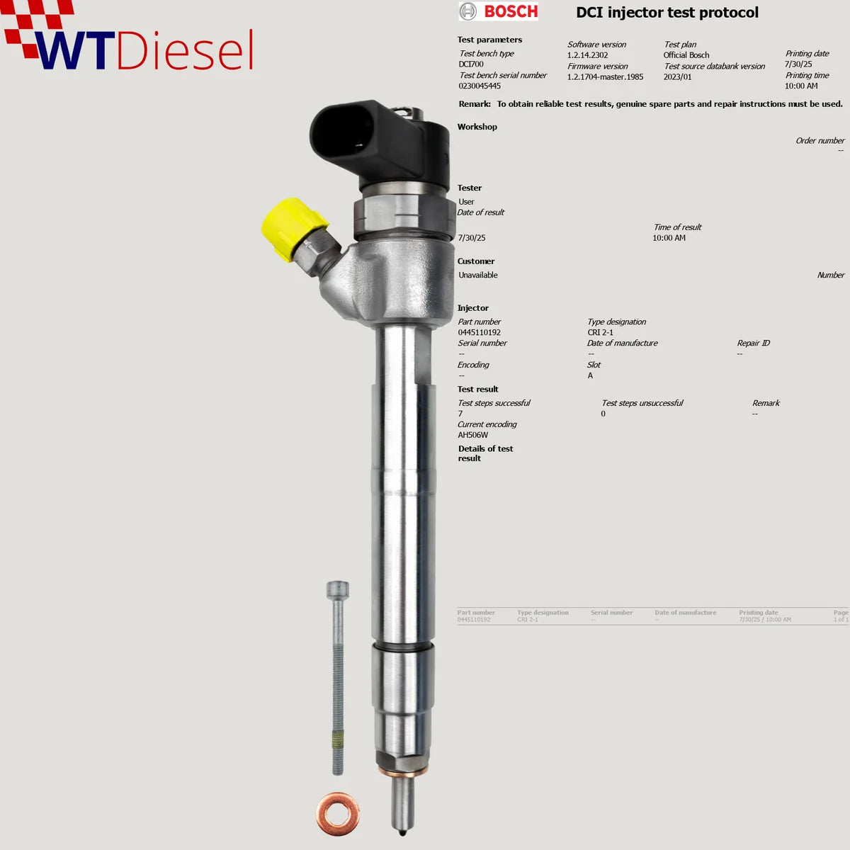 4X Mercedes-Benz Viano Diesel Injector | 2.0 CDI | Bosch 0445110192 A6470700087