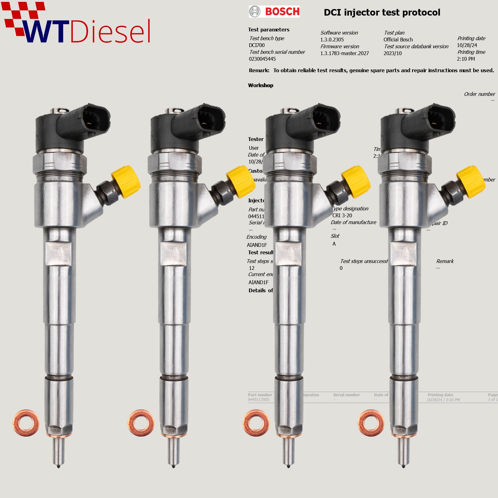 X4 LTI TX Diesel Fuel Injector | 2.5 TD | Bosch 0445110287 15062053F