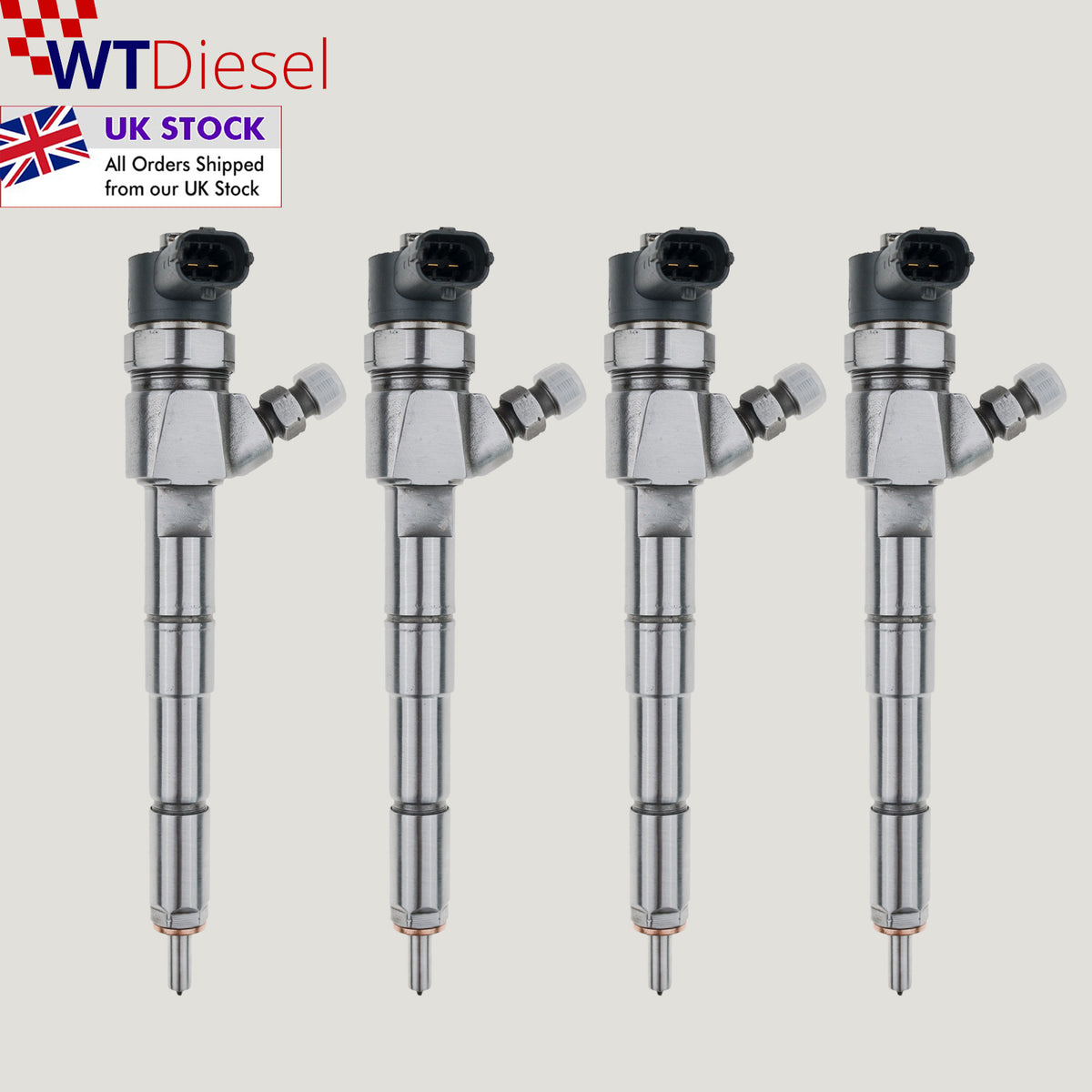 Set of 4 Bosch 0445110299 55209382 diesel injectors for Fiat Lancia and Saab 2.0 diesel models