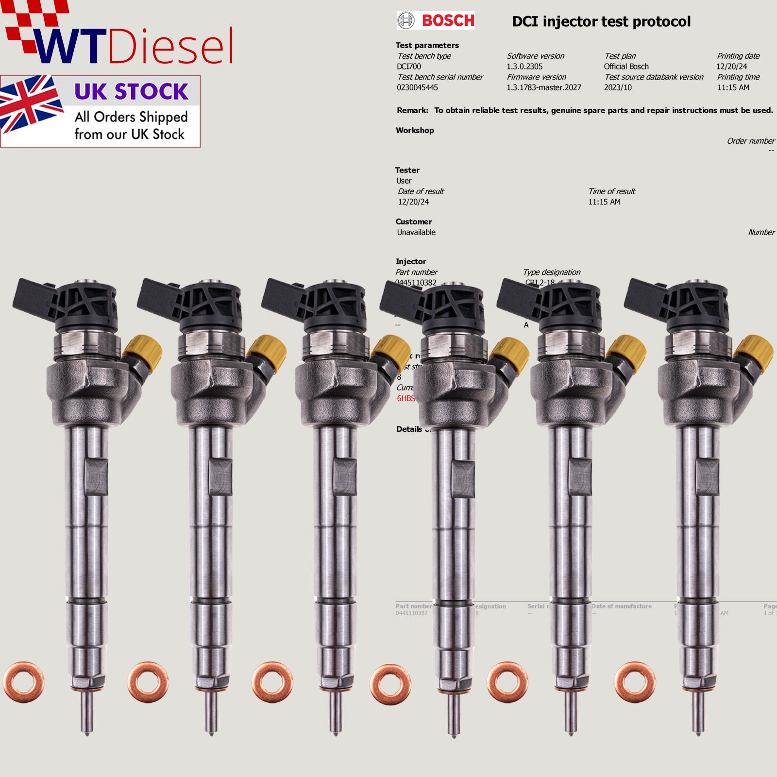 X6 BMW Diesel Injector | BMW 1 2 3 Series| Bosch 0445110478 0445110382