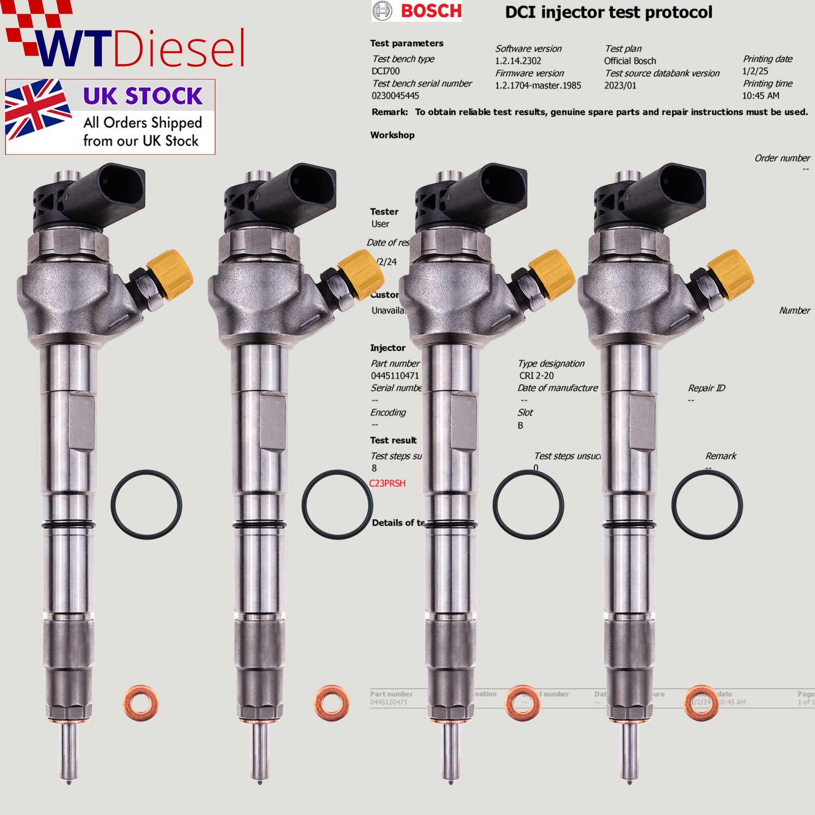 X4 Audi VW Seat Skoda Diesel Injector | 2.0 TDI | 0445110471 04L130277AE