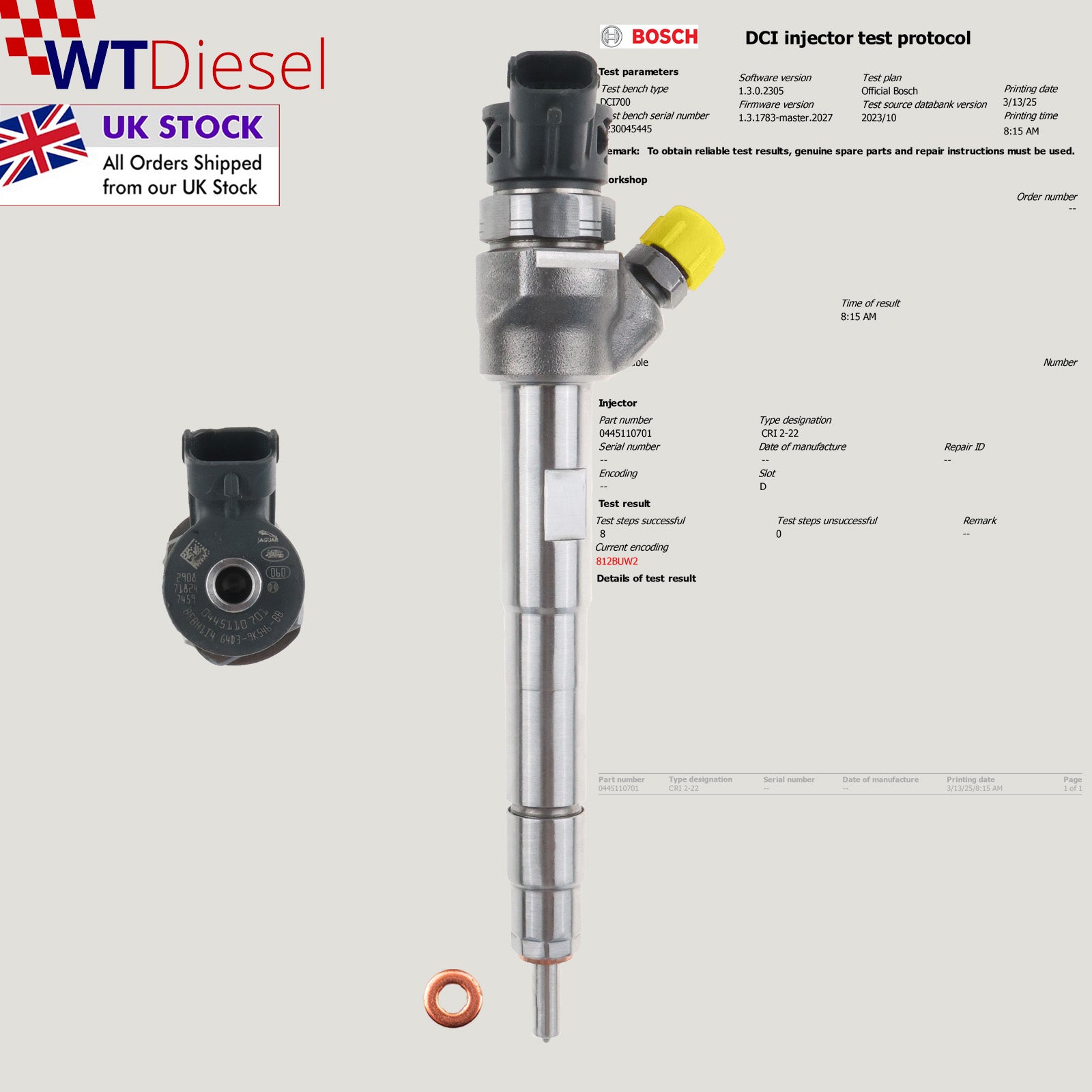 Jaguar Land Rover Injector | 2.0 D240 | Bosch 0445110701 G4D3-9K546-BB