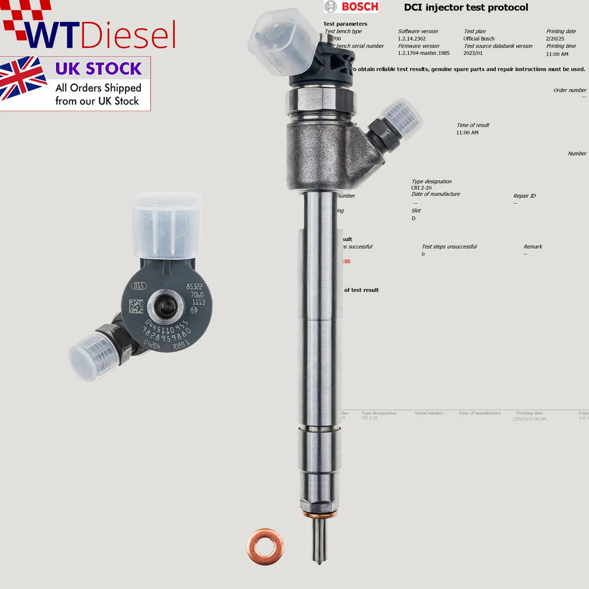X4 Peugeot Citroen Opel DS Injector | 1.5 Blue HDi | Bosch 0445110955