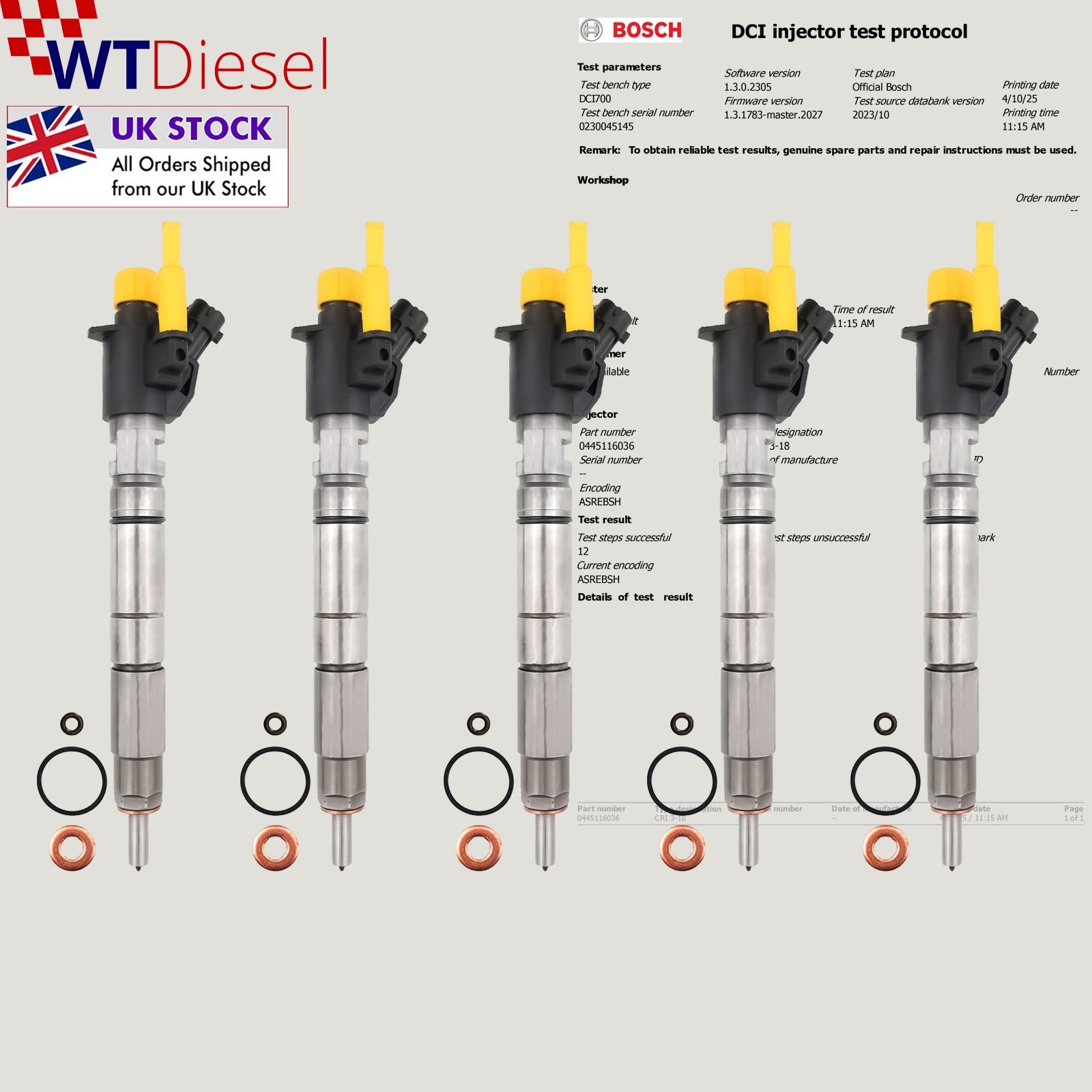 X5 0445116036 Bosch Injector XC60 I XC70 II | 2.4 D | 0986435408