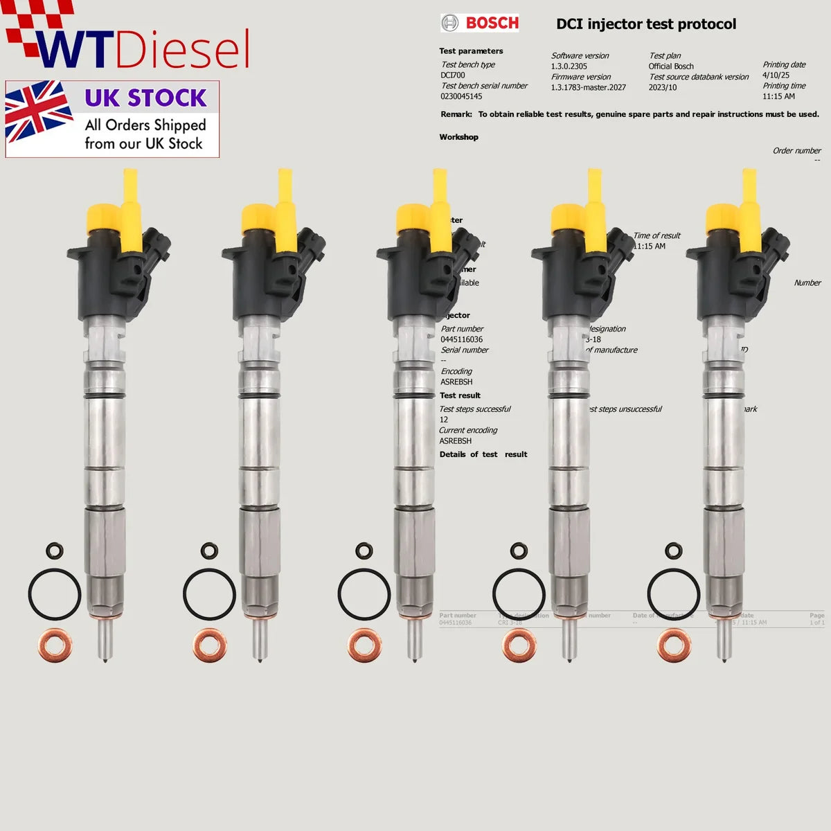 X5 0445116036 Bosch Injector XC60 I XC70 II | 2.4 D | 0986435408