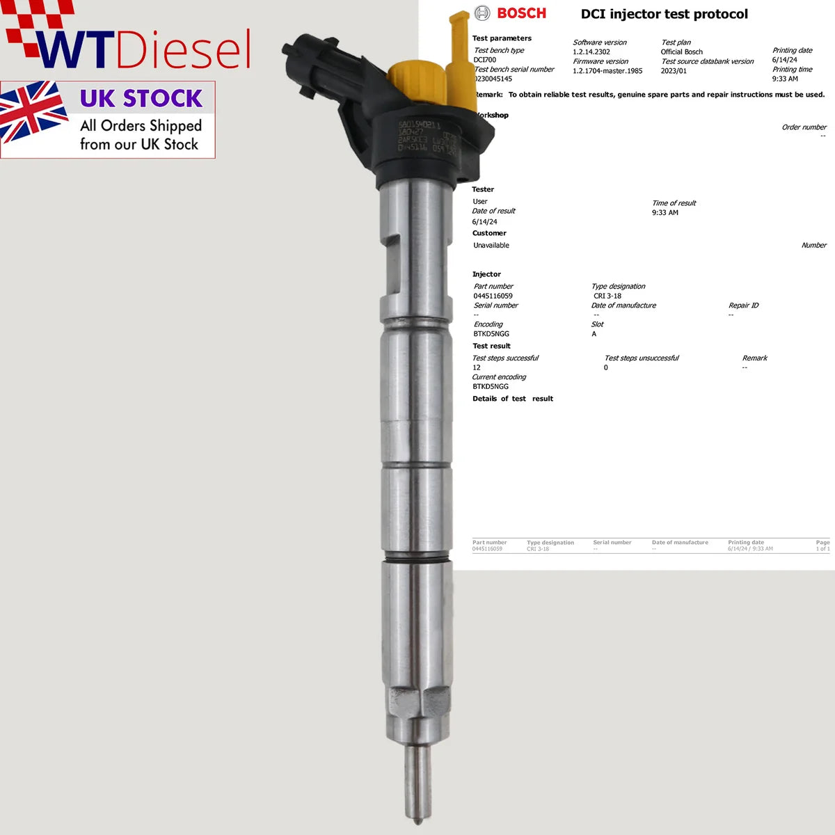 X4 Iveco Fiat Citroen Peugeot Diesel Injector | 3.0 HPI | 0445116059 5801540211