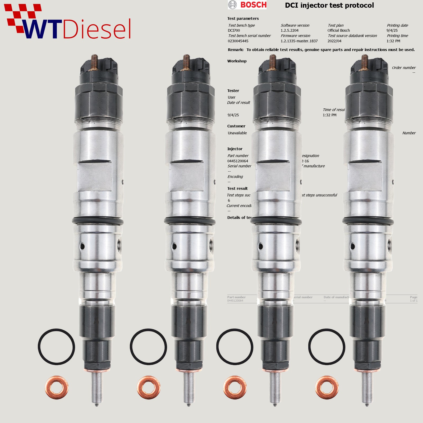 4x Renault Midlum Volvo Excavator injector | D7D | 0445120064