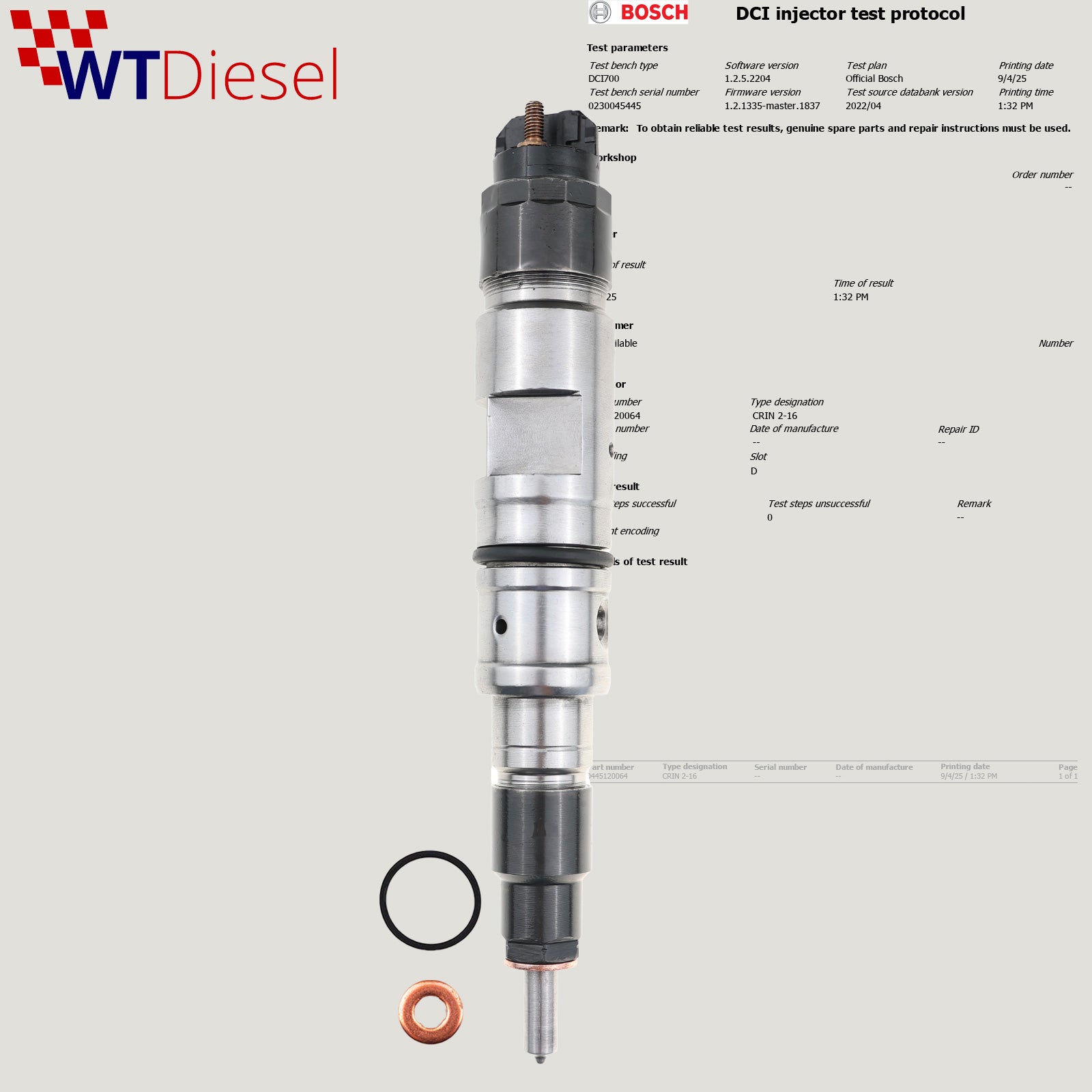 Renault Midlum Volvo Excavator Diesel Injector | D7D | 0445120064