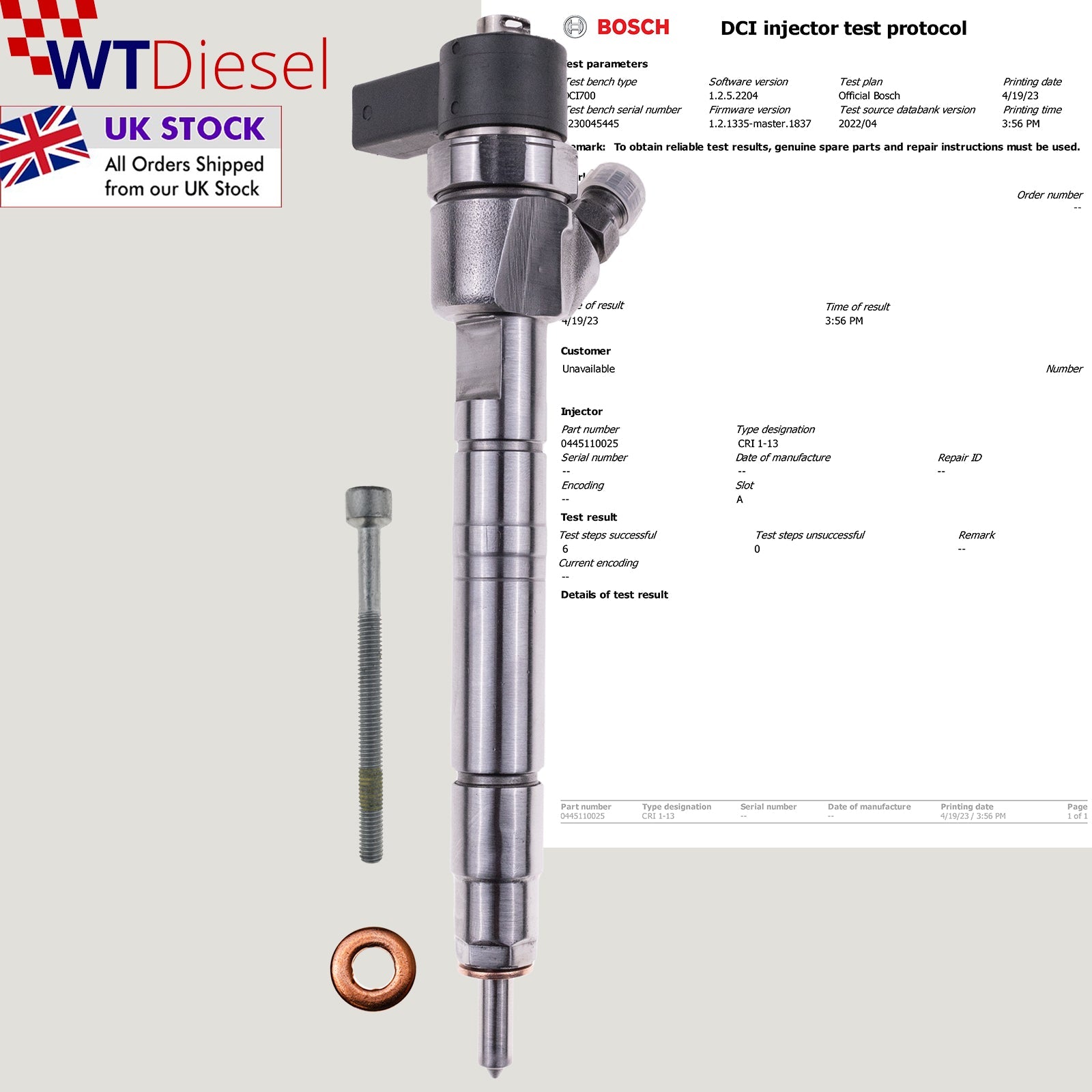 X4 Mercedes Sprinter C-Class E-Class Injector | 0445110025 Common Rail