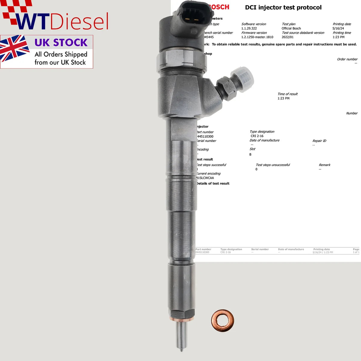 X4 Alfa Romeo Mito Injector |1.6 JTDM| Bosch 0445110300 AV2Q9F593AA