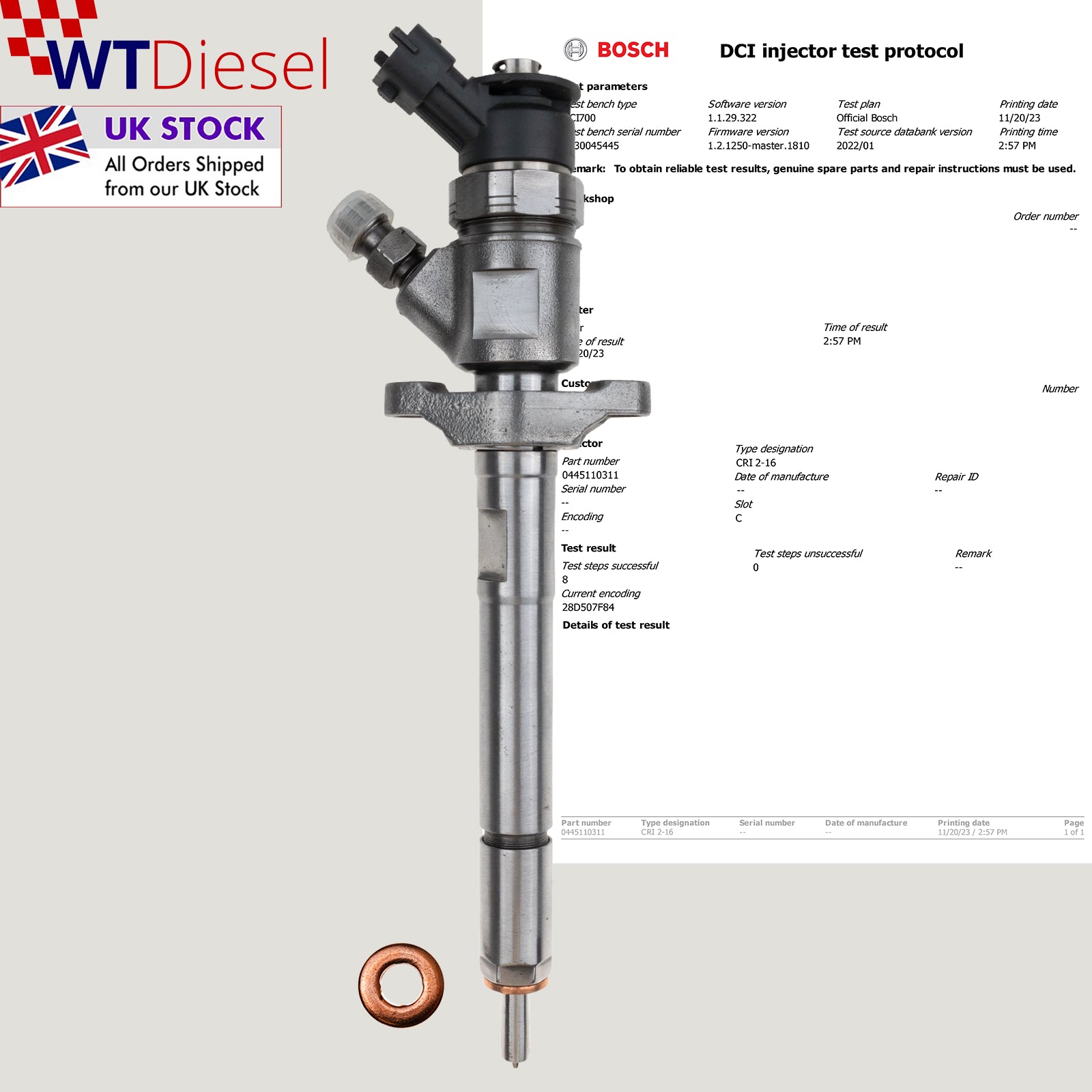 Citroen Peugeot Jumpy Injector | 1.6 HDi | Bosch 0445110311 0986435146