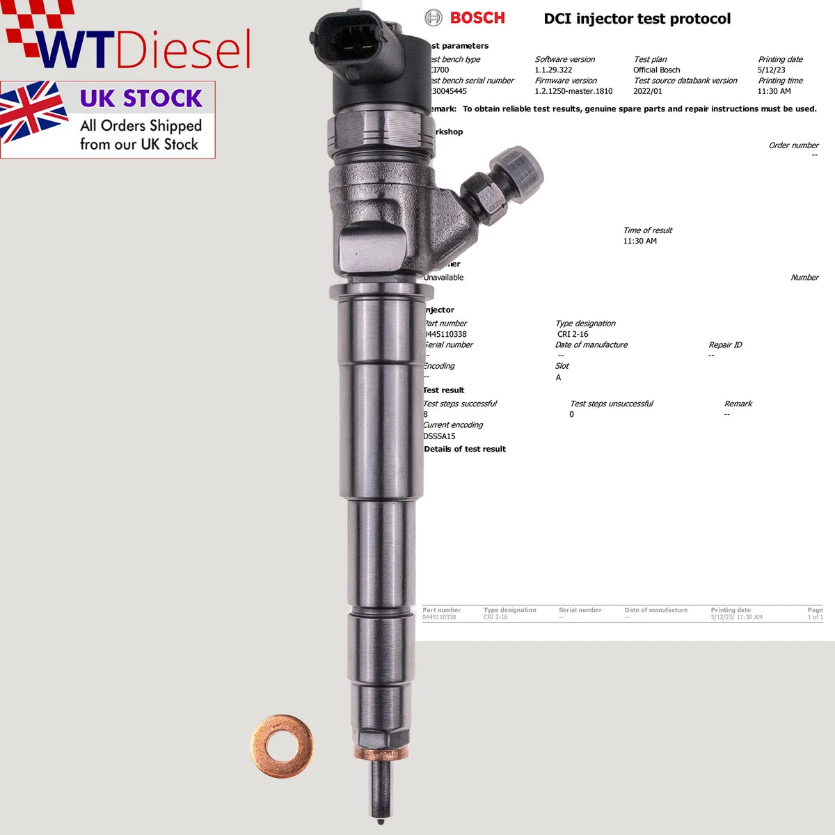 X4 Opel Renault Fuel Injector |2.3 CDTI| Bosch 0445110634 0445110338 | 0445110375