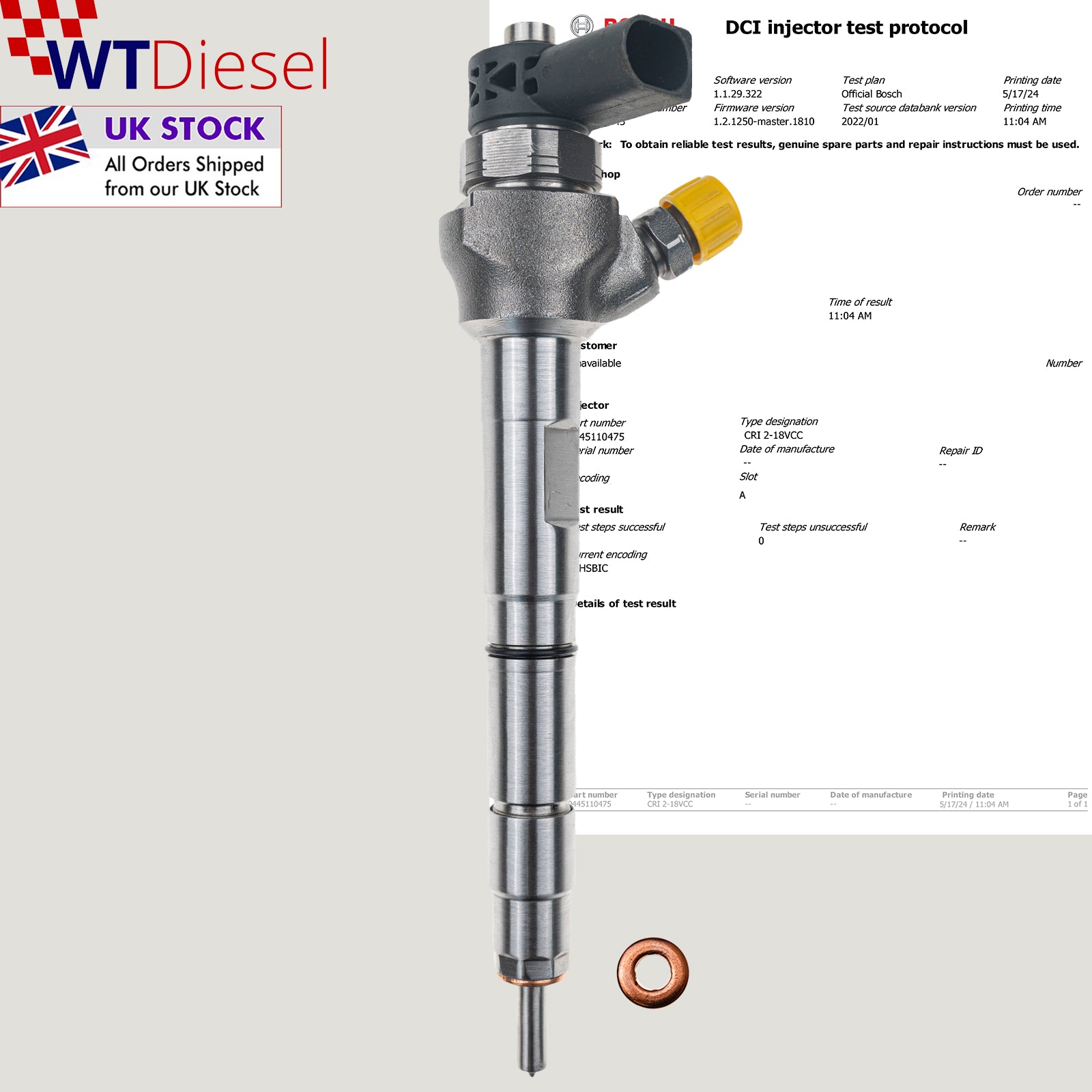 Audi Seat Skoda VW Injector | 2.0 TDI | Bosch 0445110475 04L130277E
