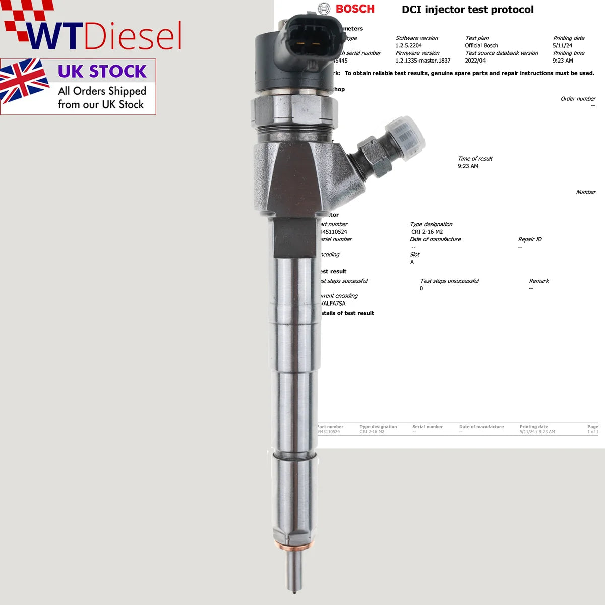 X4 Fiat Alfa Romeo Jeep Opel Injector | 1.6 CDTI | Bosch 55246223 0445110524