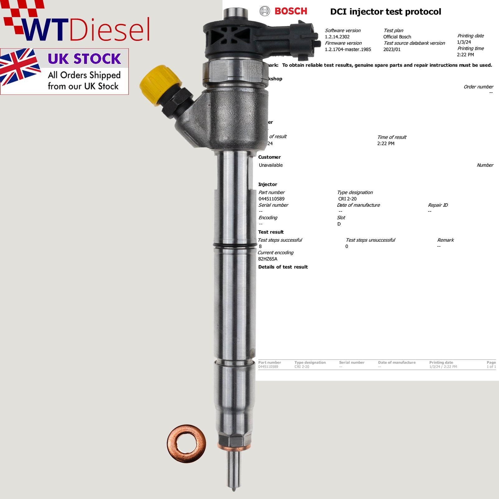 X4 Hyundai Kia injector | 1.7 CRDI | Bosch 0445110589 0445110588