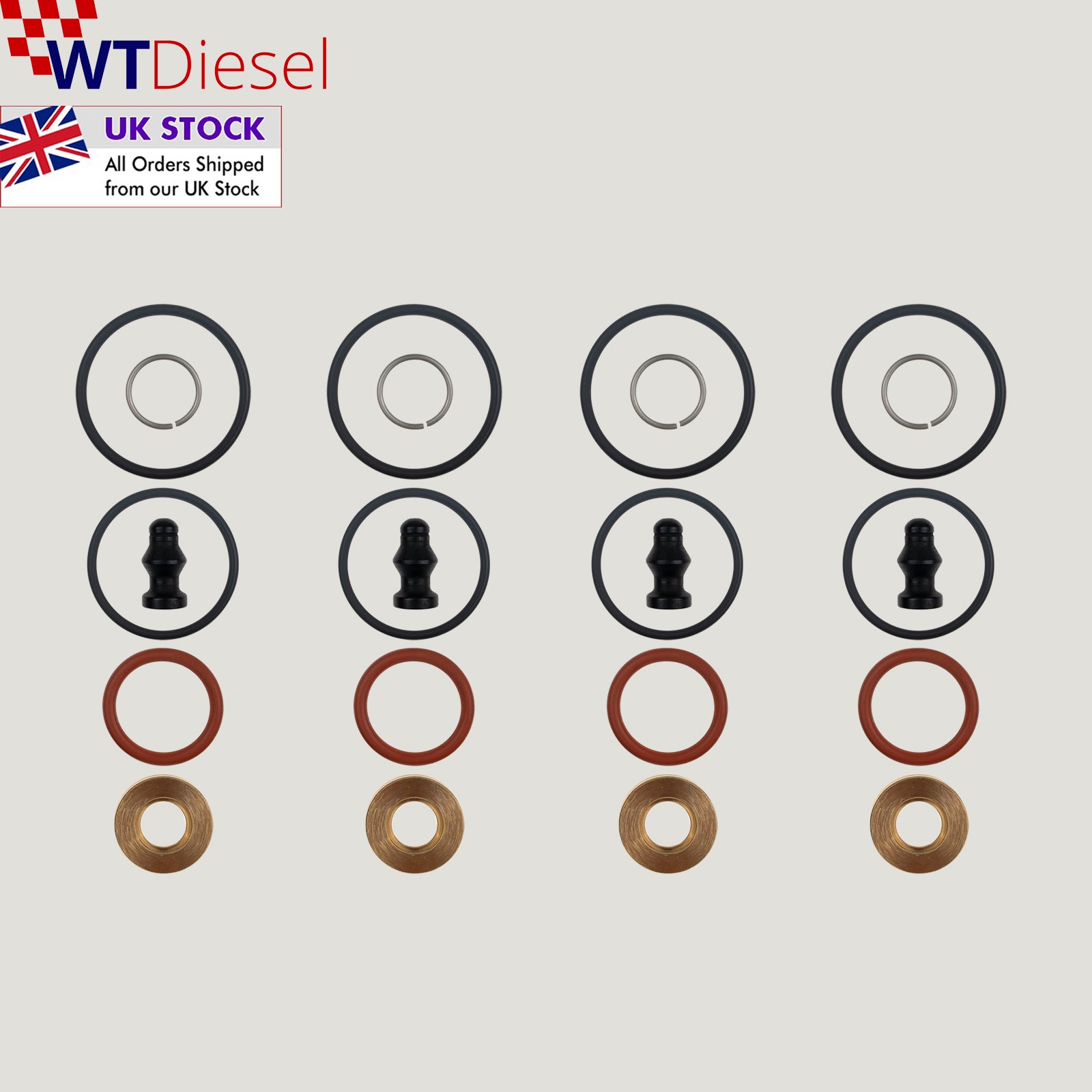 4X SEALING SET BOSCH PDE UNIT VW 1.9 TD