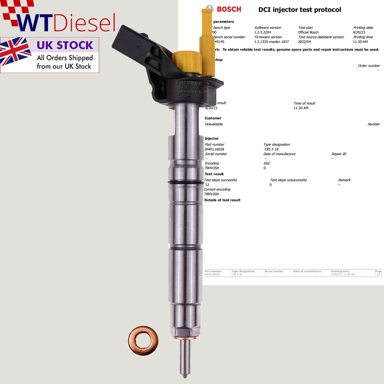 x4 Mercedes Sprinter Injector | 3.0 CDI | Bosch 0445116028 0445116027