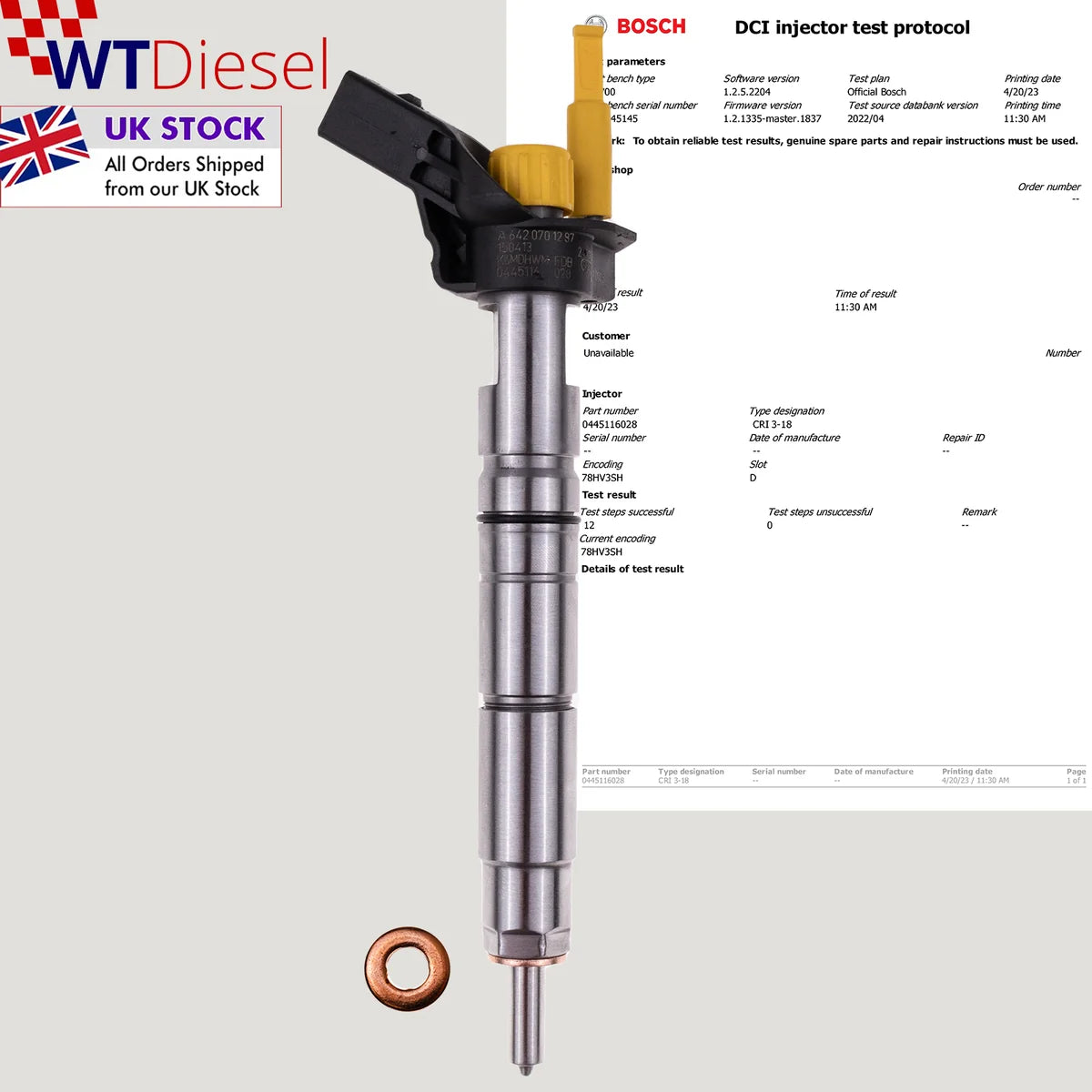 X6 Mercedes Sprinter 3.0 CDI Injector | Bosch 0445116028 A6420701287