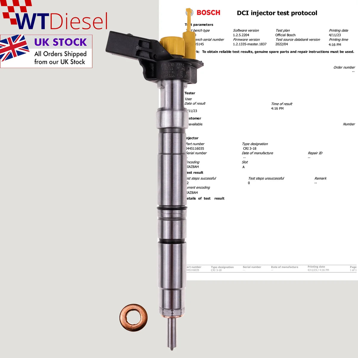 X4 VW Multivan Transporter Injector | 2.0 TDI | Bosch 0445116035 03L130277C