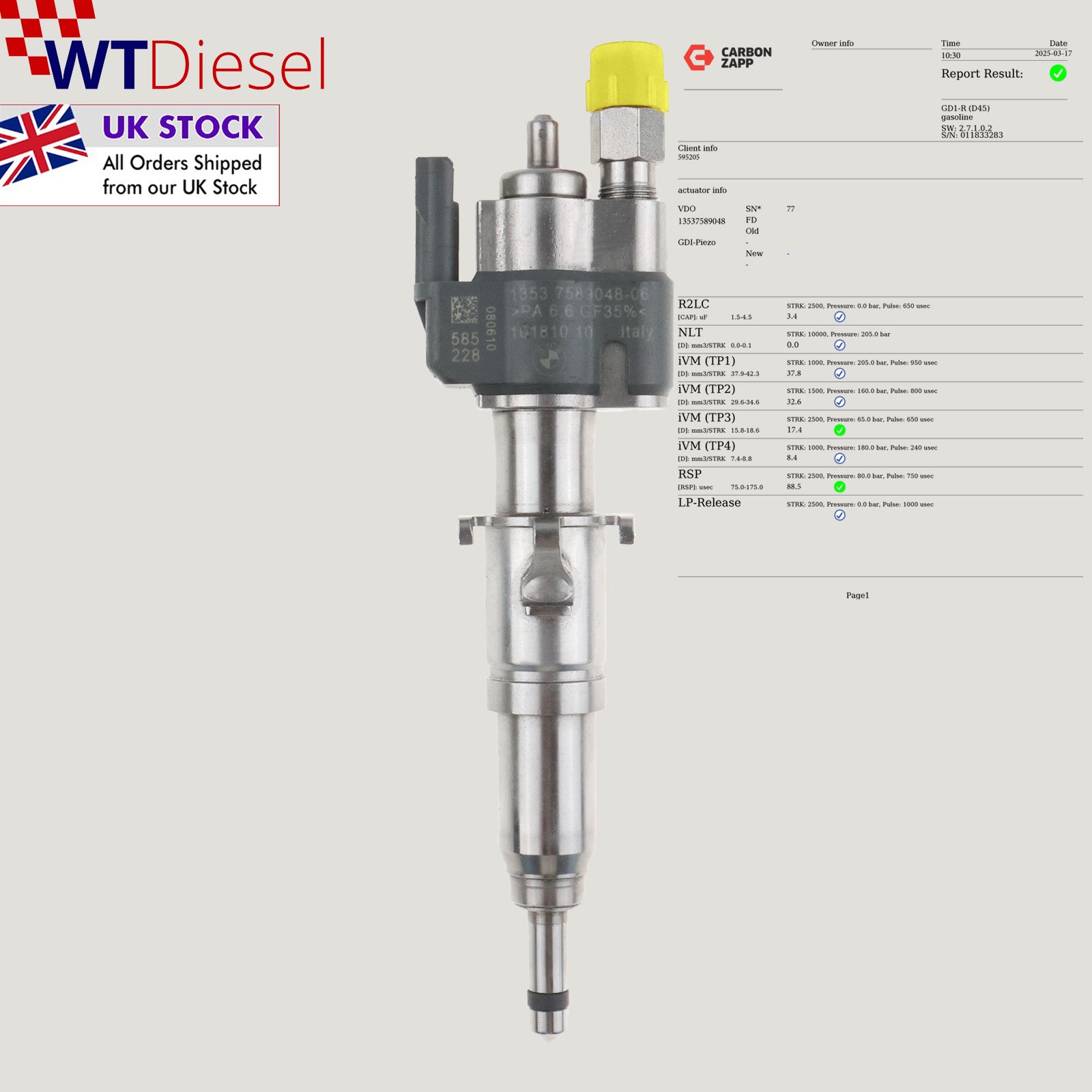 BMW Injector | 116 i, 120 i, 320 i | VDO 13537589048-06 13537565137
