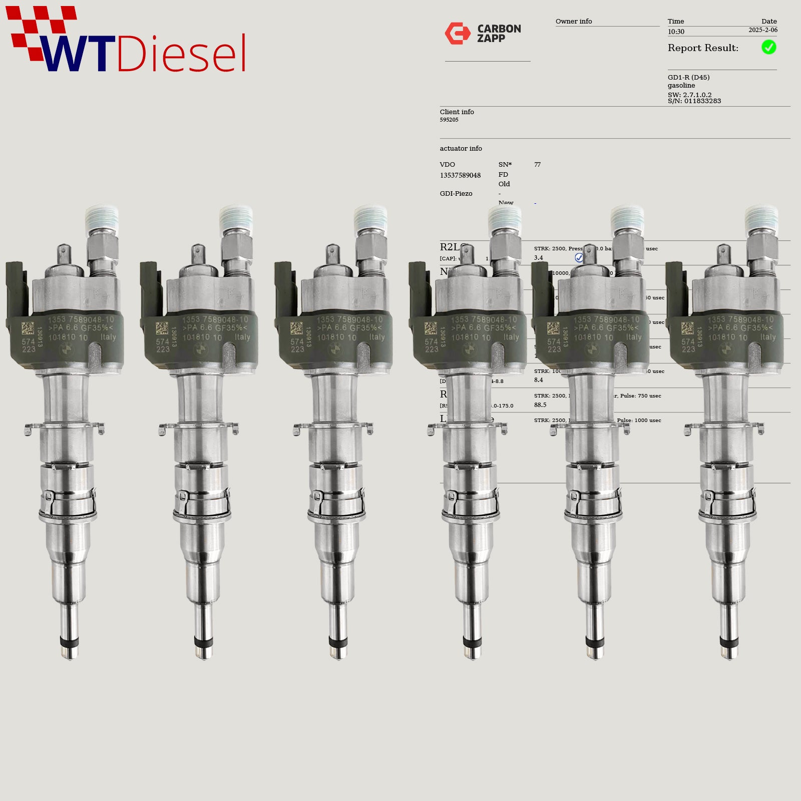 X6 BMW 6 Series Injector | 13537589048-10 13537584681