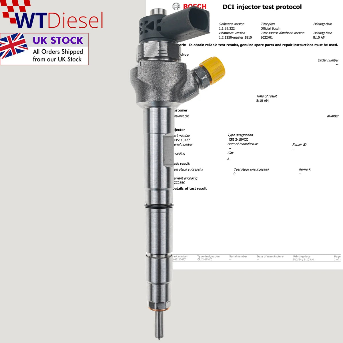 X4 Audi Seat Skoda VW Injector | 1.6 TDI | Bosch 0445110476 04L130277AJ