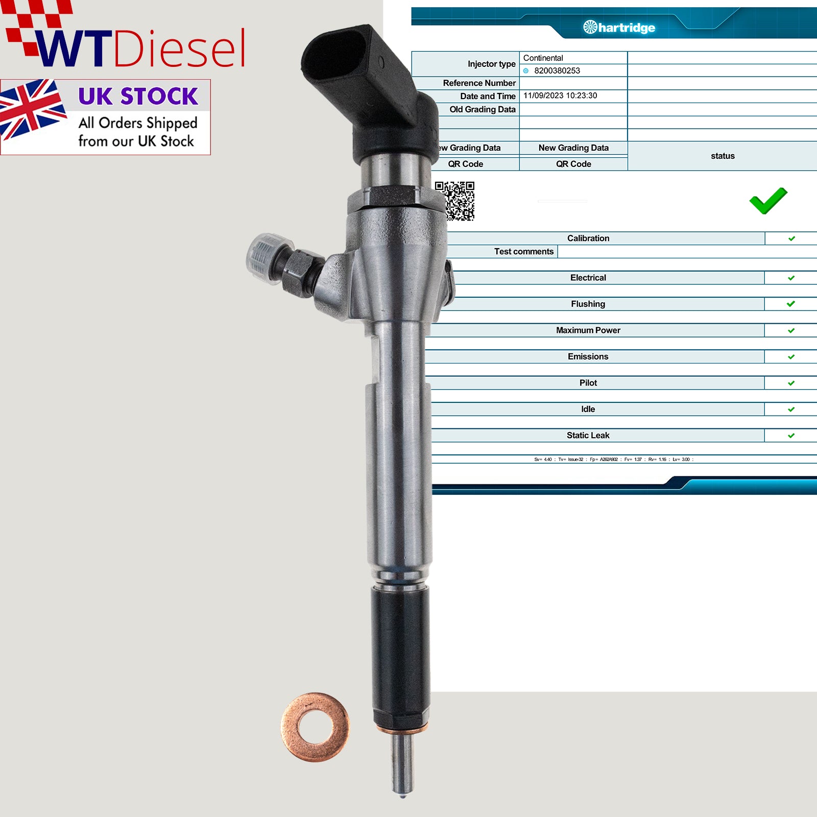 X4 Renault Clio Diesel Injector | 1.5 dCi | Siemens H8200294788 5WS40087