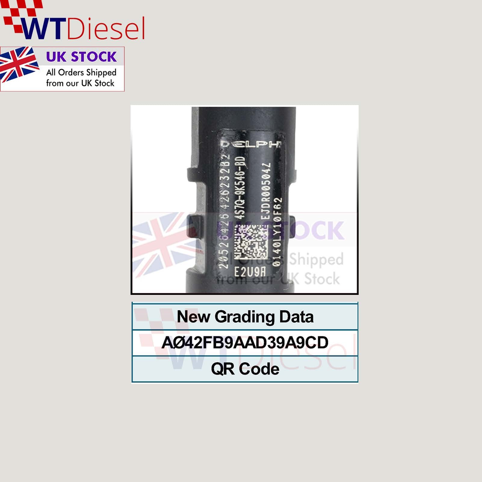 X4 Jaguar X-Type Diesel Injector |2.0 D| Delphi EJDR00504Z 4S7Q9K546BD