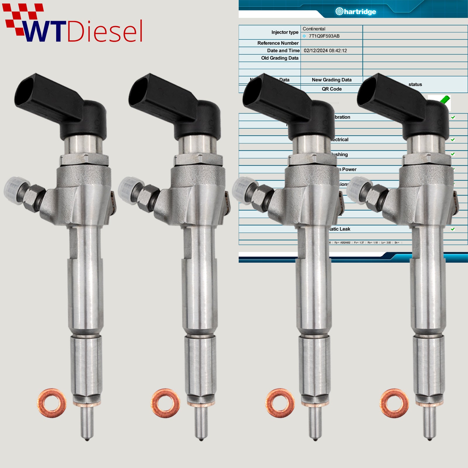 4x Ford Tourneo Connect Diesel Injector | 1.8 TDCi | Siemens 7T1Q9F593AB 5WS40250