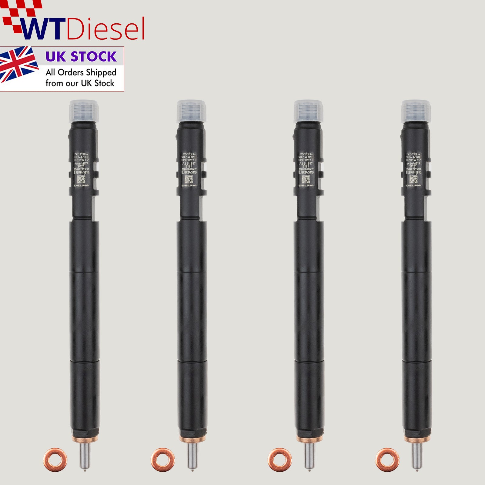 X4 KGM Ssangyong Rexton Diesel Injector | 2.0 Xdi | Delphi EJBR04501D