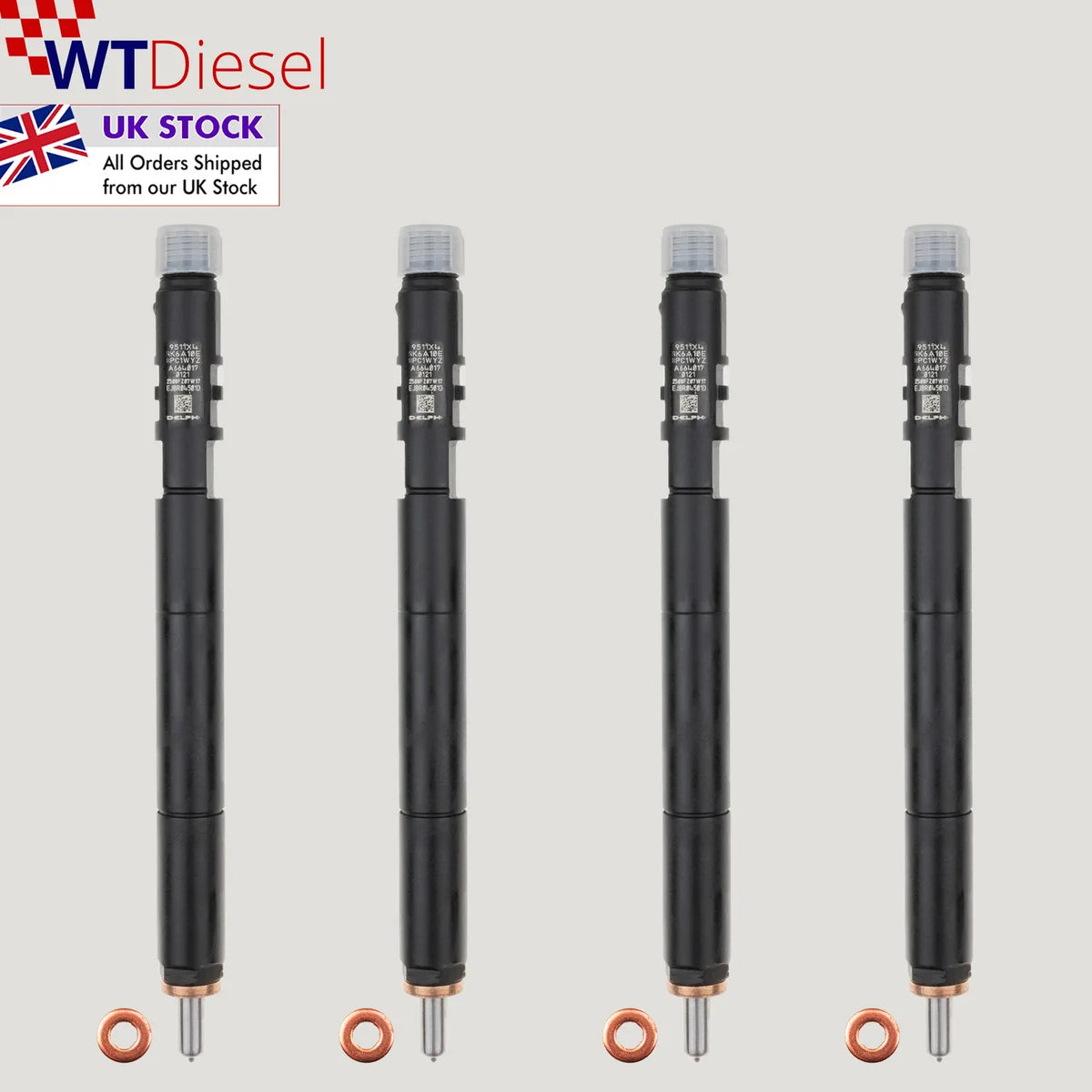 X4 KGM Ssangyong Actyon Kyron Rexton Injector | 2.0 Xdi | Delphi A6640170121 | EJBR04501D |