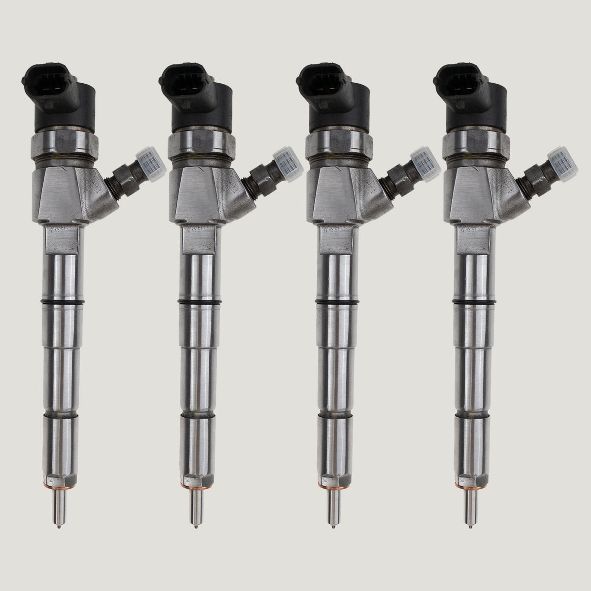 Set of 4 Bosch diesel fuel injectors with part number 0445110243 for Alfa Romeo 147, 156 and 159 1.9 JTDM models