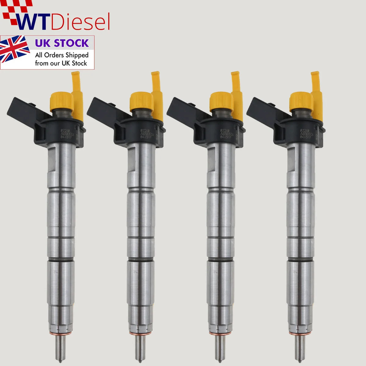 Set of 4 Bosch diesel fuel injectors 0445117001 13537805430 for BMW X1 23d and BMW 1 Series 123d