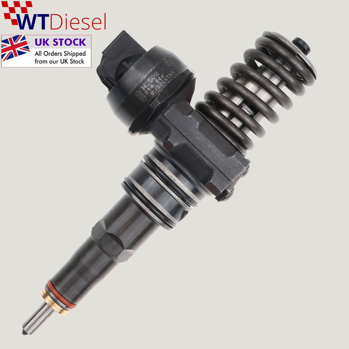 Individual Bosch diesel fuel injector with references 0414720210 and 07Z130073F for Volkswagen Touareg and Transporter 2.5 R5 TDI diesel models