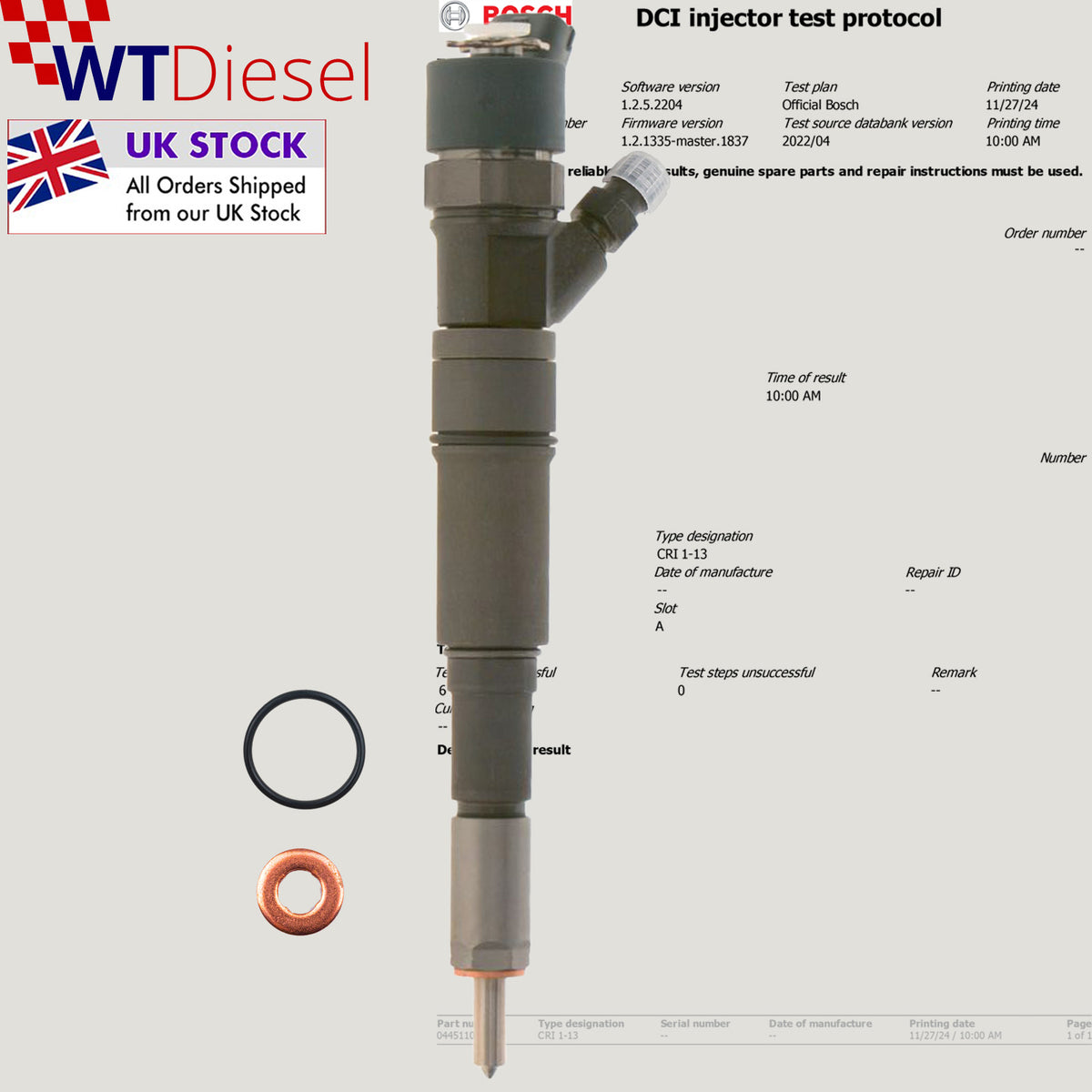 Bosch 0445110030 diesel injector for MG ZT 2.0 CDTi 0986435011
