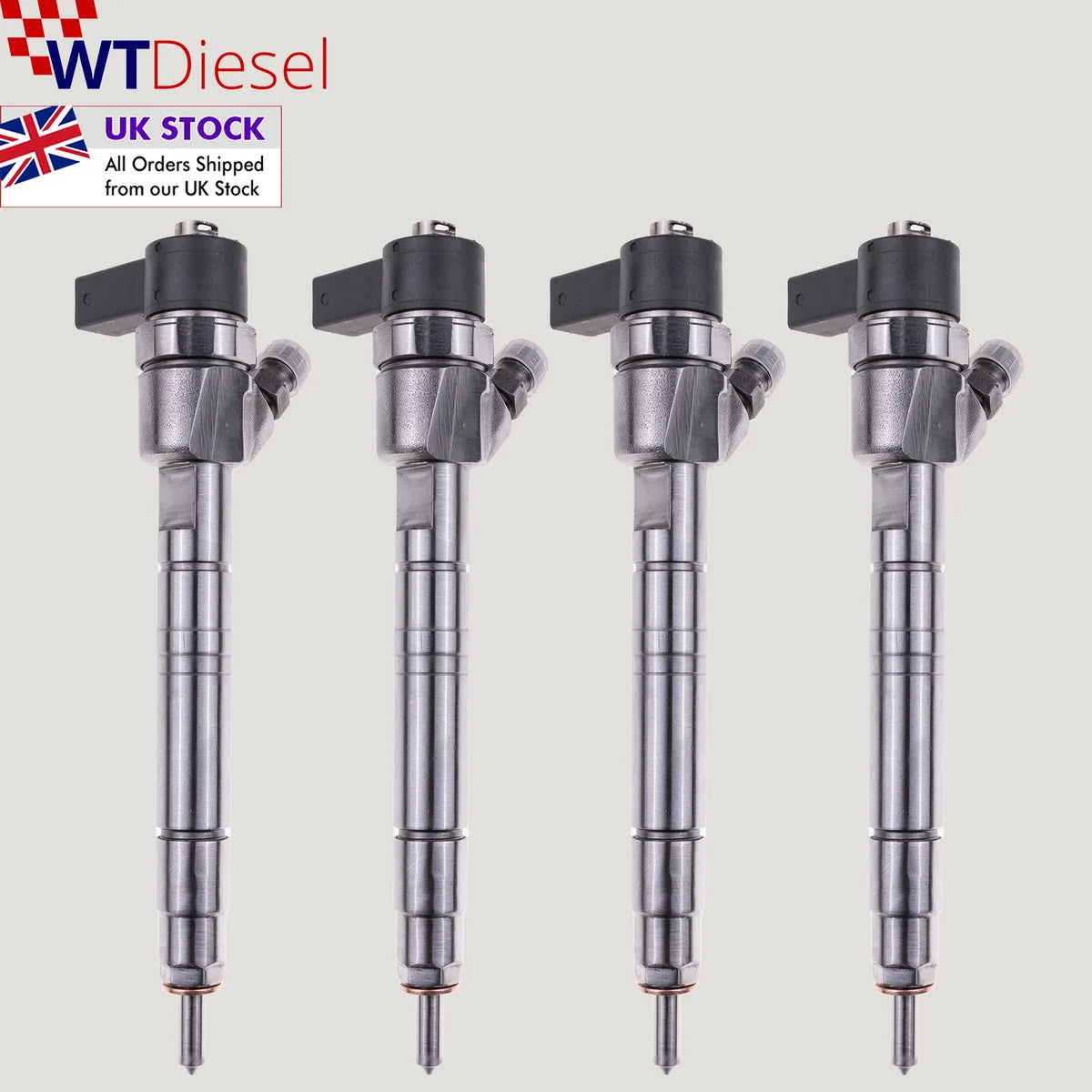 Set of 4 Bosch 0445110055 diesel injectors for Mercedes E-Class E200 and E220 2.1 CDI