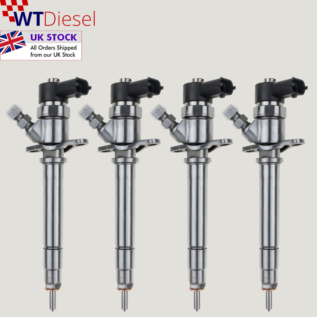 Set of 4 Bosch 0445110064 diesel injectors for Hyundai Elantra III and Highway Van 2.0 CRDi