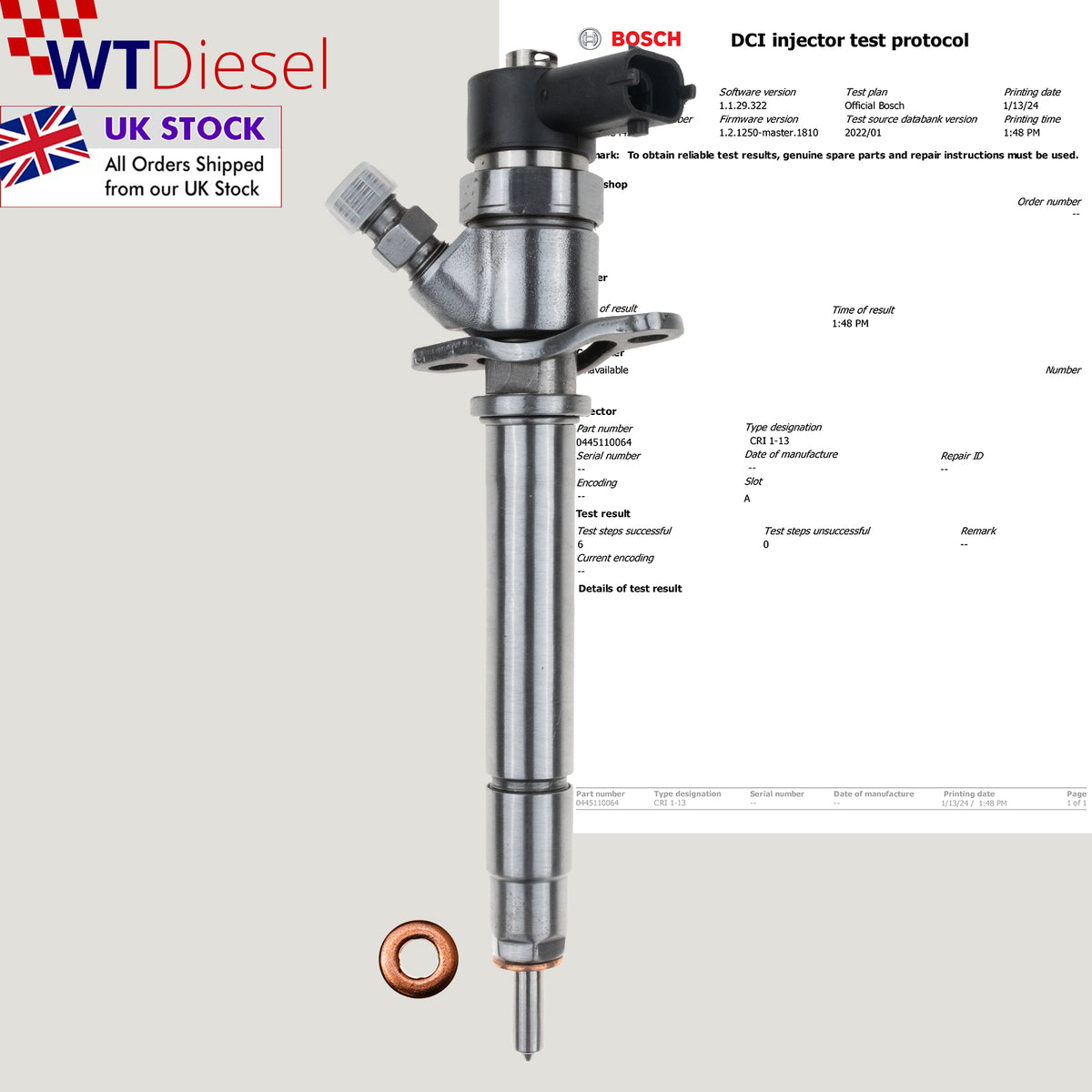 Bosch 0445110064 diesel injector for Hyundai Highway and Trajet 2.0 CRDi 33800-27000