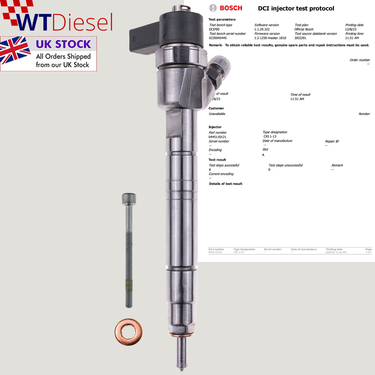 Bosch 0445110121 diesel injector for Mercedes C-Class and E-Class 2.1 2.2 CDI