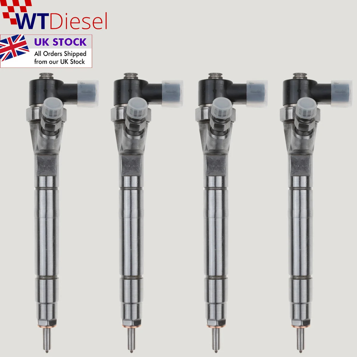 Set of 4 Bosch 0445110121 diesel injectors for Mercedes E-Class A6130700987