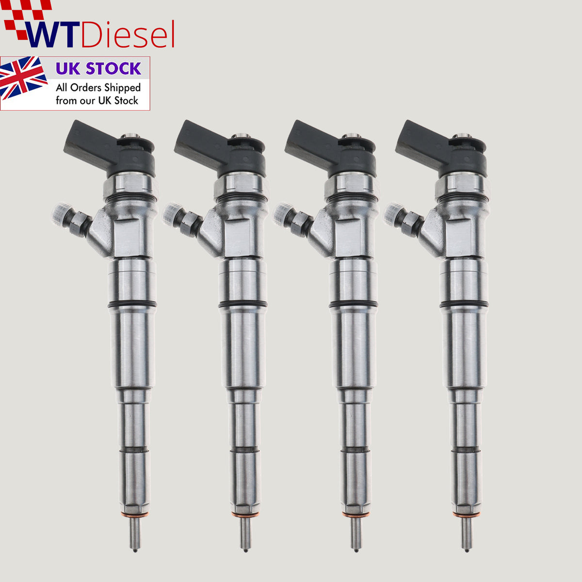 Set of 4 Bosch 0445110209 13537794555 diesel fuel injectors for BMW 3 Series and 5 Series 2.0 and 3.0 diesel