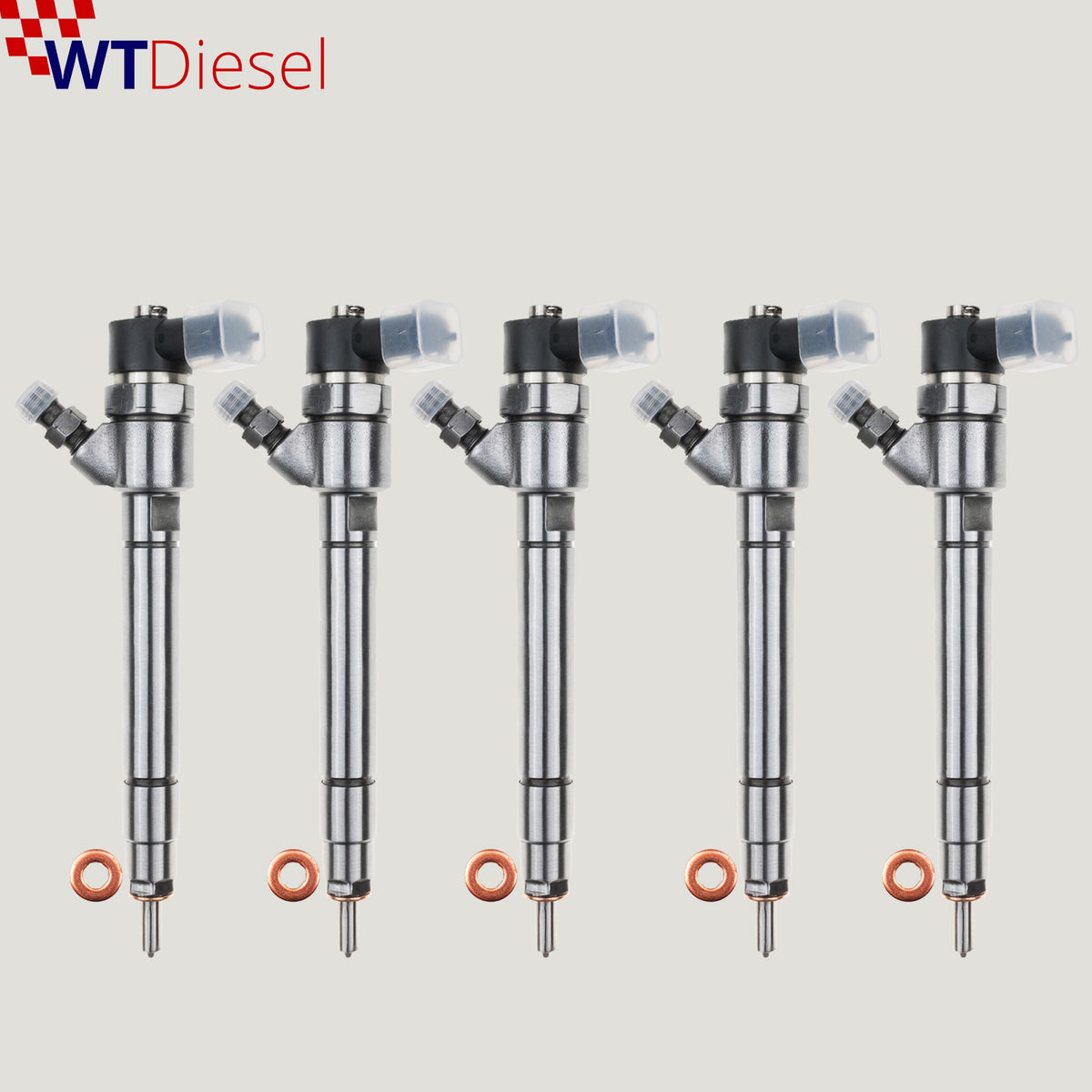 Set of 5 Bosch 0445110251 30637375 diesel fuel injectors for Volvo XC90 2.4 D engines