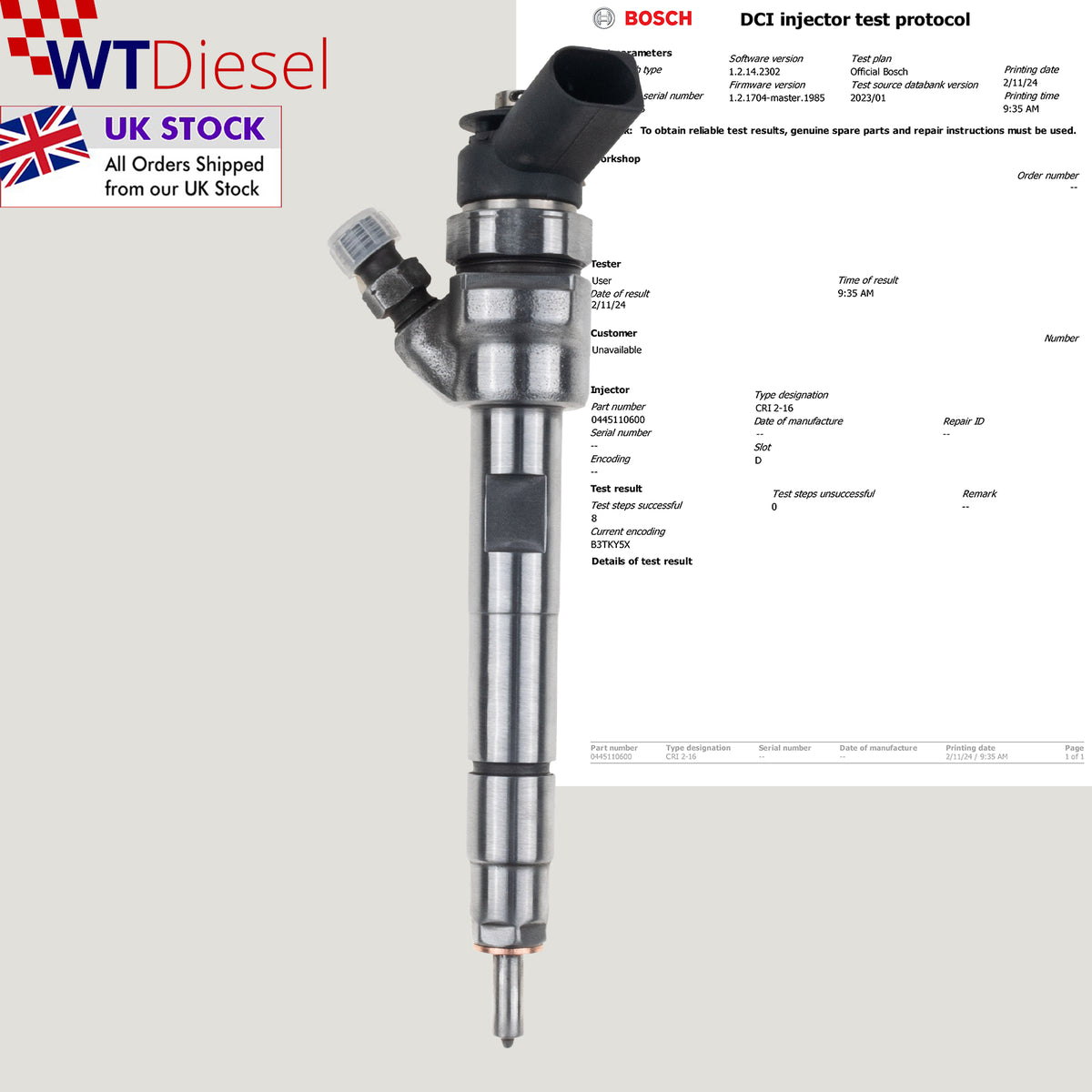 Bosch 0445110600 diesel injector for Mini Cooper D 1.6 2.0 diesel