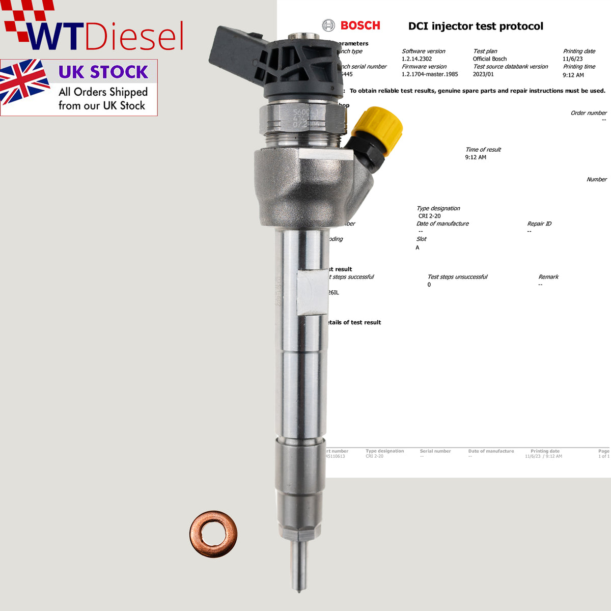 Bosch 0445110613 diesel injectors for BMW 2 Series 218d 13538514156