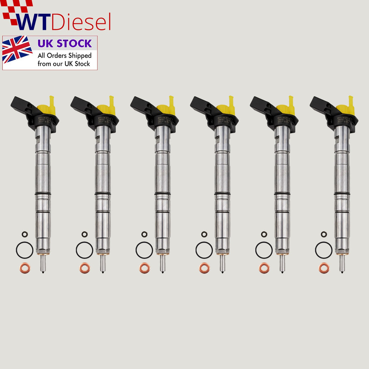 Set of 6 Bosch 0445117005 diesel injectors for Audi Q7 and VW Touareg 3.0 TDI 059130277AM