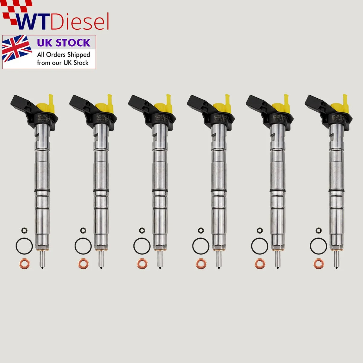 Set of 6 Bosch 0445117005 diesel injectors for Audi and Volkswagen 3.0 TDI 059130277AM